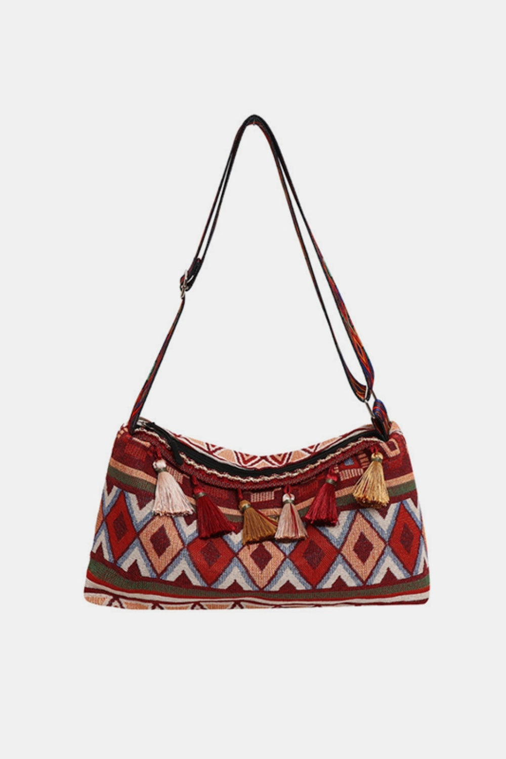 Tassel Adjustable Strap Shoulder Boho Bag