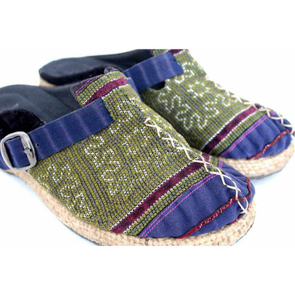 Vintage Hmong Textile Boho Upcycled Slip On Shoes - Thailand  DAME BOHEME