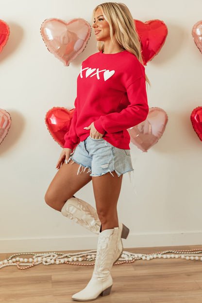 Clementine Print Valentines Heart Sweatshirt  DAME BOHEME