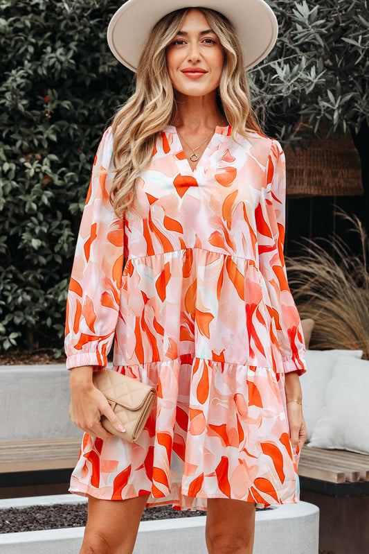 Sierra Print Long Sleeve Floral Bohemian Dress  DAME BOHEME