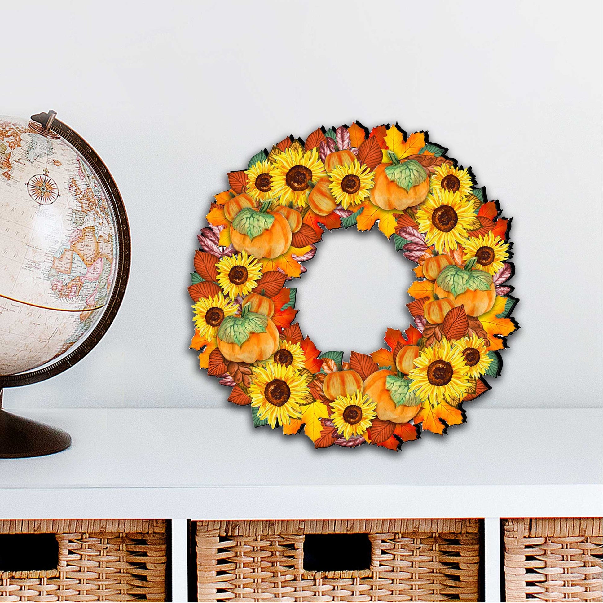 Fall Holiday Door Wreath by G. DeBrekht - Thanksgiving Halloween Decor - 8185305H  DAME BOHEME