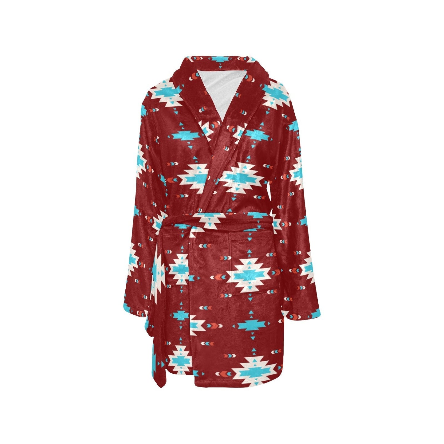 Burgundy Aztec Women's Western Bath Robe  DAME BOHEME