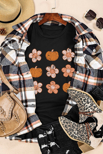 Molly Pumpkin Flower Graphic Top  DAME BOHEME