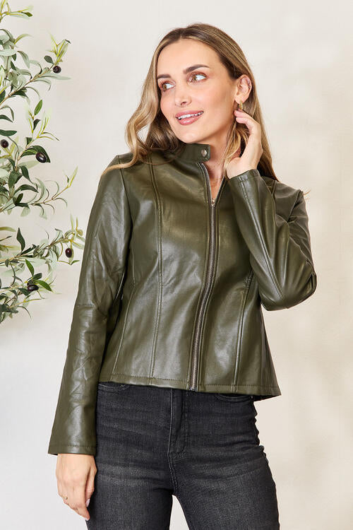 Women Classic Neck Zip-Up Jacket For Everyday Wear  DAME BOHEME