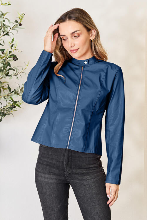 Women Classic Neck Zip-Up Jacket For Everyday Wear  DAME BOHEME