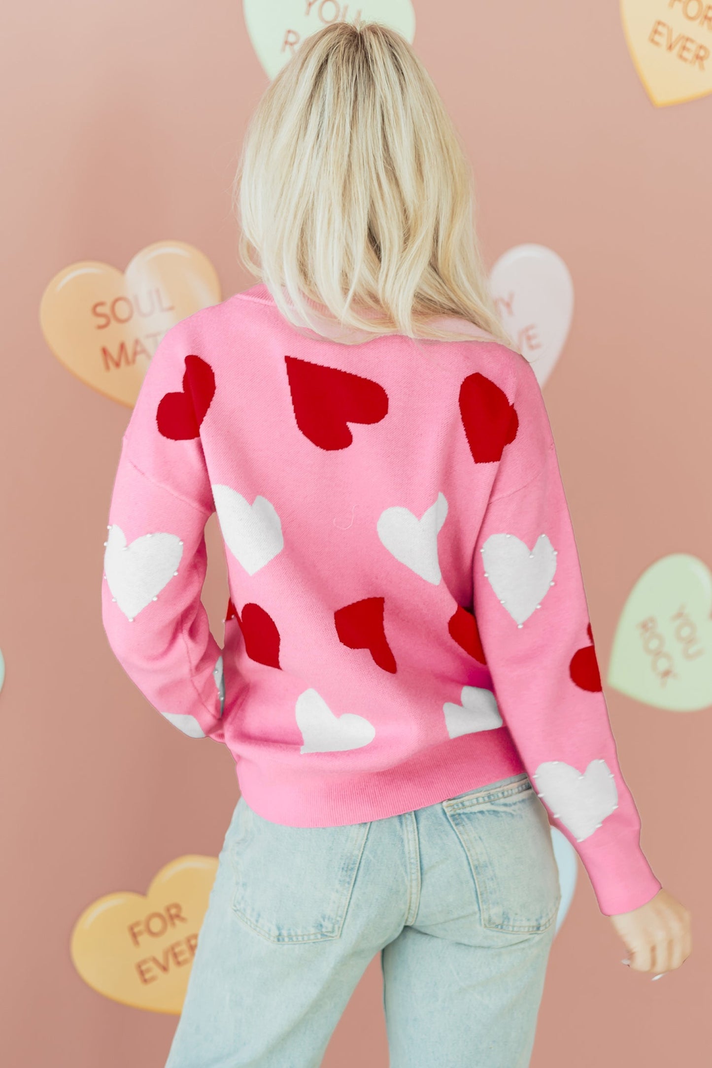 Aliyah Pattern Valentines Day Sweater  DAME BOHEME