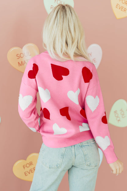 Aliyah Pattern Valentines Day Sweater  DAME BOHEME