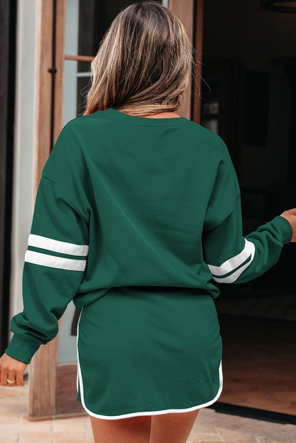 Sophia Varsity Sportwear Casual 2 Piece Skirt Outfit Set  DAME BOHEME