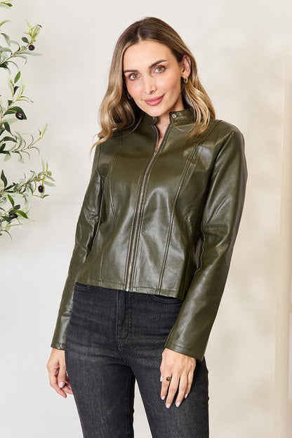 Women Classic Neck Zip-Up Jacket For Everyday Wear  DAME BOHEME