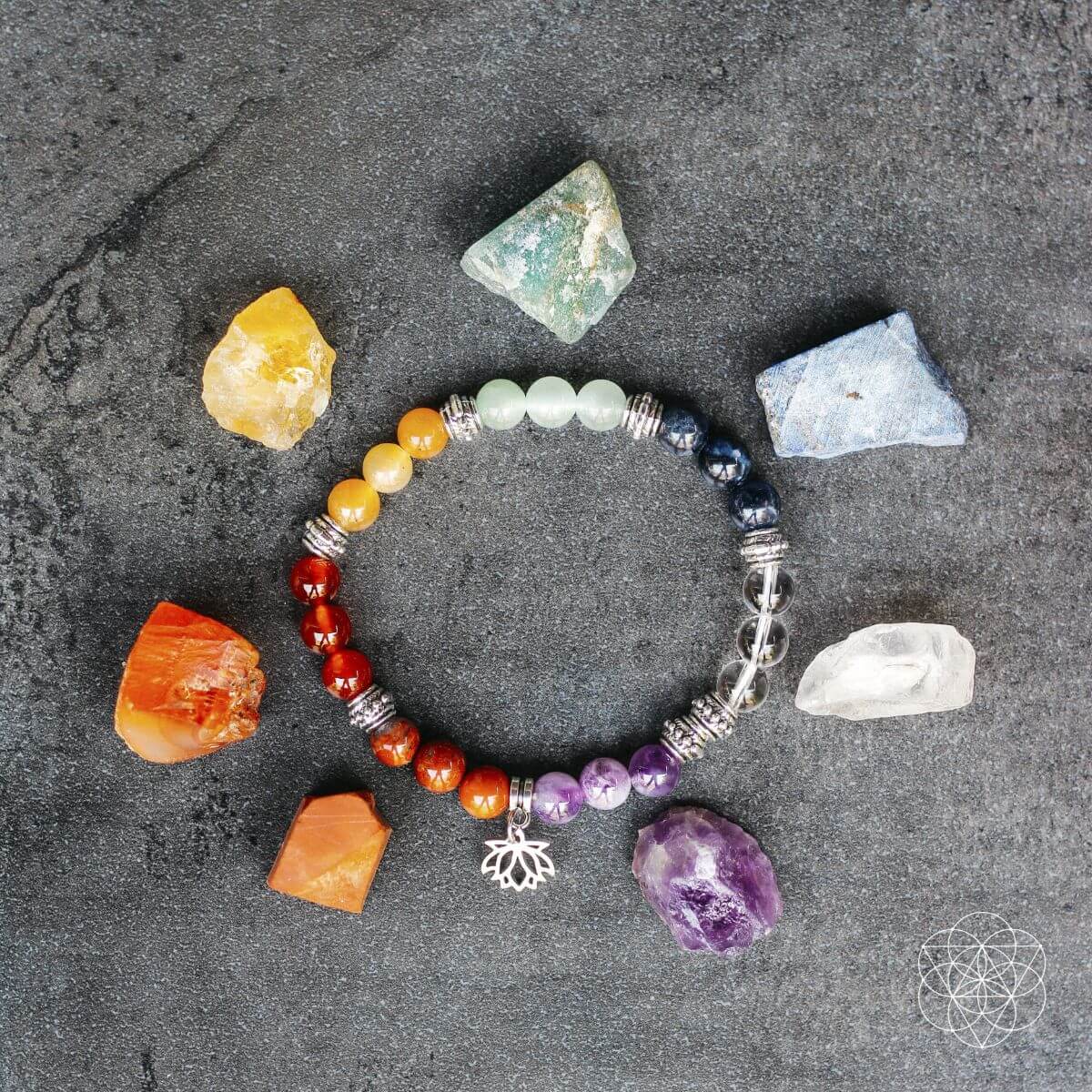 7 Chakra Bracelet and Stones Set  DAME BOHEME