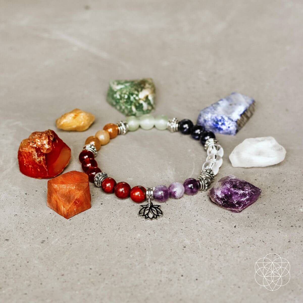 7 Chakra Bracelet and Natural Stones Set  DAME BOHEME