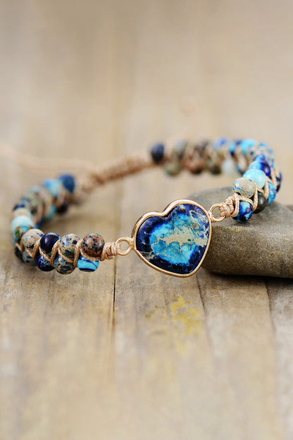 Handmade Heart Shape Natural Stone Bracelet  DAME BOHEME