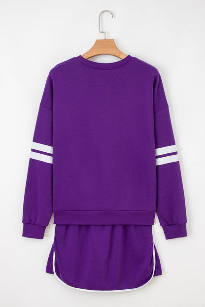 Sophia Varsity Sportwear Casual 2 Piece Skirt Outfit Set  DAME BOHEME