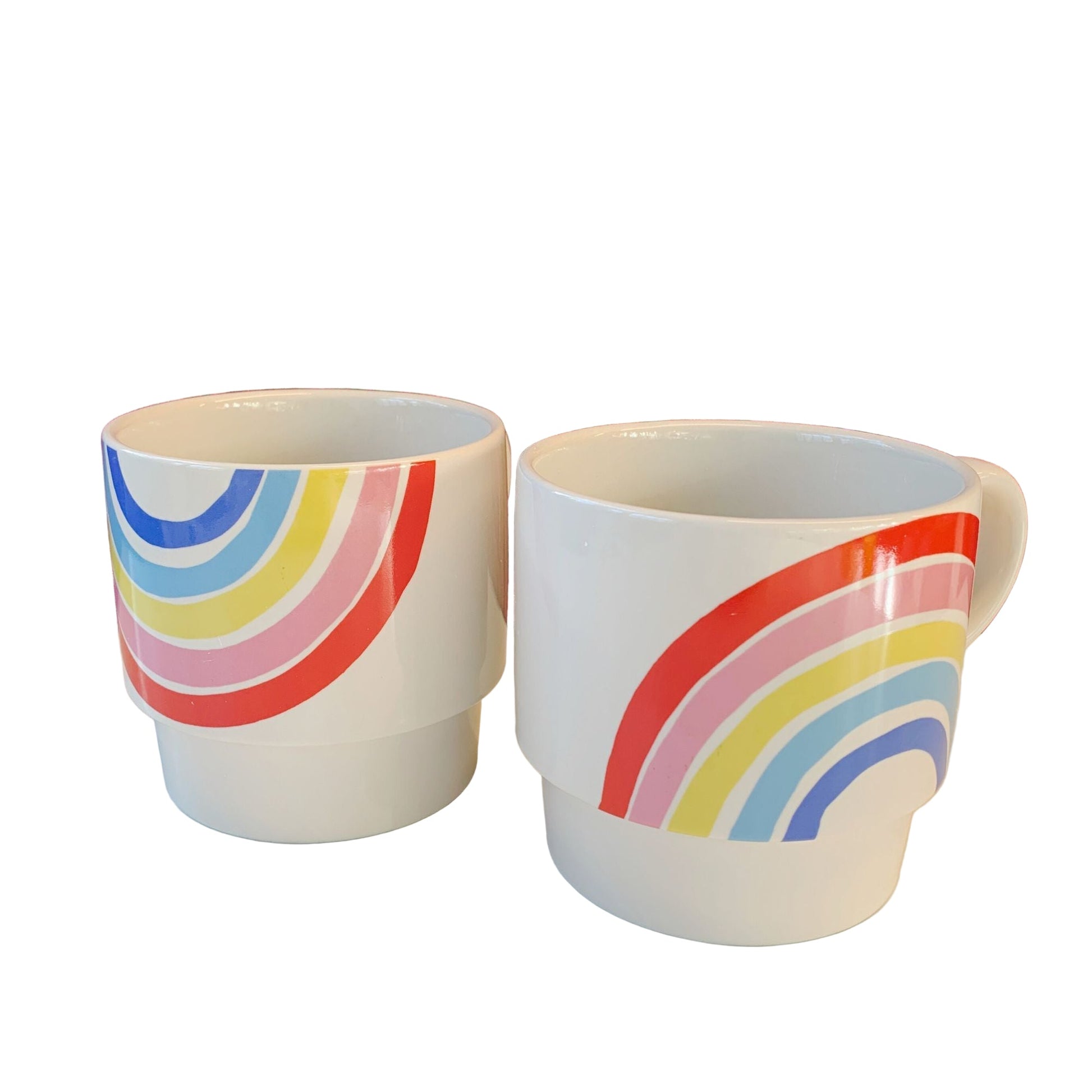 70s Rainbow Stacking Mug Set of 2  DAME BOHEME