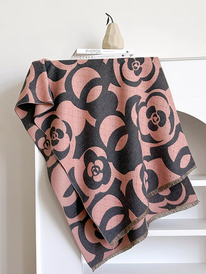 Floral Patterned Warm Scarf  DAME BOHEME