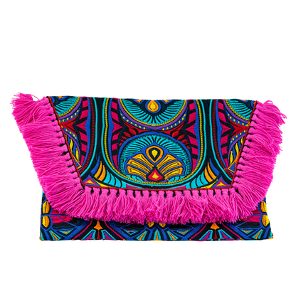 Embroidered Multi Tassel Envelope Clutch Bag - Thailand  DAME BOHEME