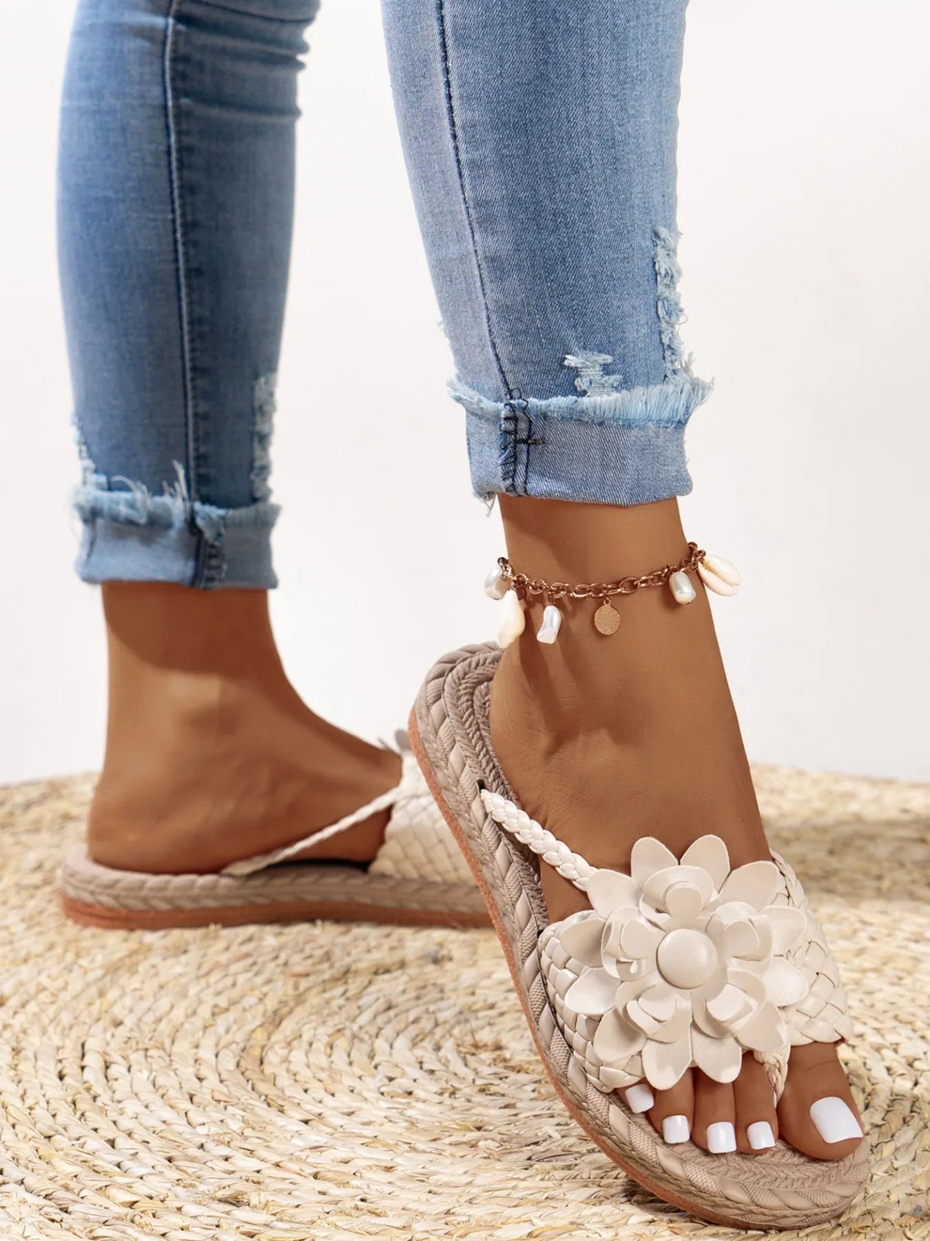 Floral Embellished Comfort Slide Sandals Trendsi