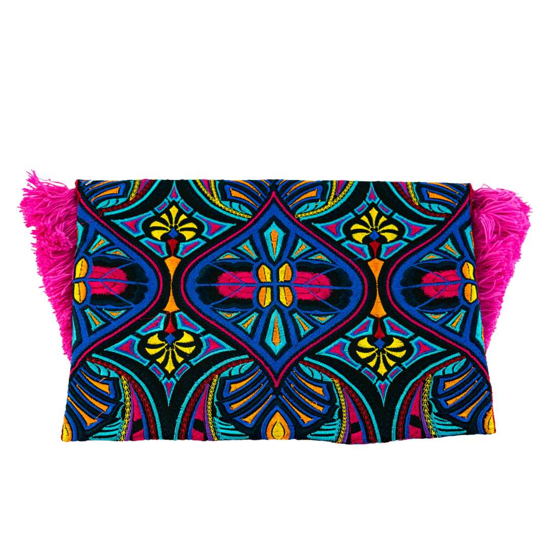 Embroidered Multi Tassel Envelope Clutch Bag - Thailand  DAME BOHEME