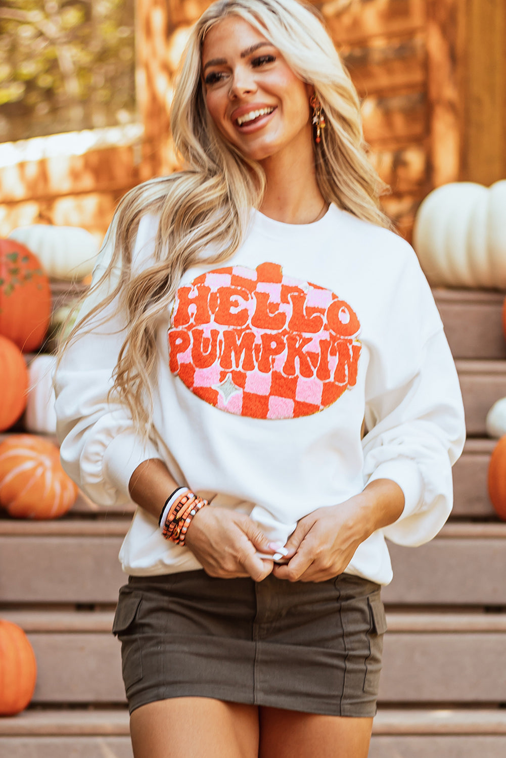 Blair Halloween Pumpkin Patched Pullover Sweatshirt  DAME BOHEME