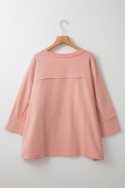 Naomi Floral Starbust Exposed Seam Mineral Wash Top  DAME BOHEME
