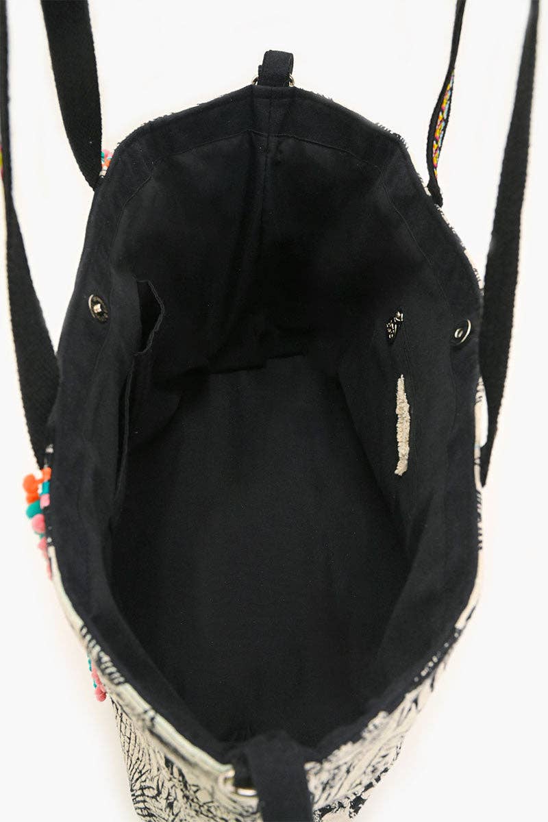 Tropical Leopard Embellished Tote  DAME BOHEME