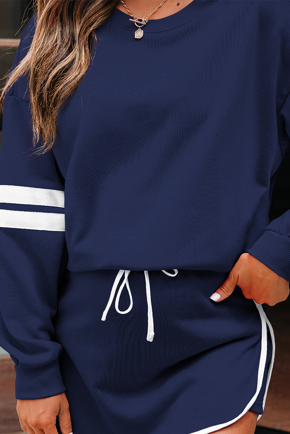 Sophia Varsity Sportwear Casual 2 Piece Skirt Outfit Set  DAME BOHEME
