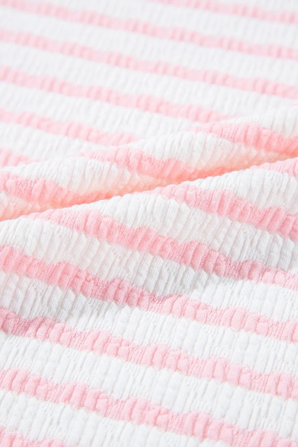Stripe Knitted Short Sleeve Top and Drawstring Shorts Set  DAME BOHEME