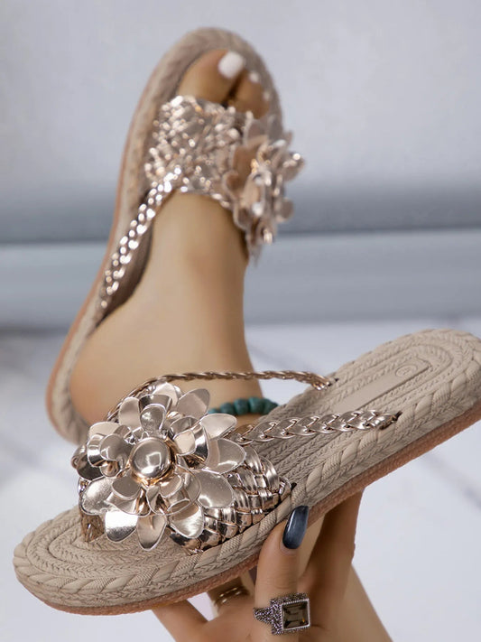 Floral Embellished Comfort Slide Sandals Trendsi