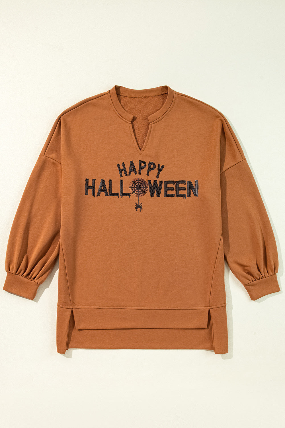 Sequin Happy Halloween Long Sleeve Top  DAME BOHEME