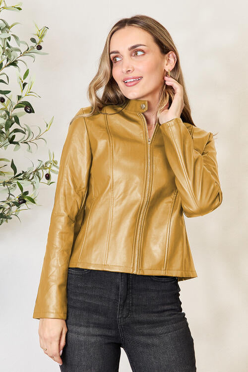 Women Classic Neck Zip-Up Jacket For Everyday Wear  DAME BOHEME