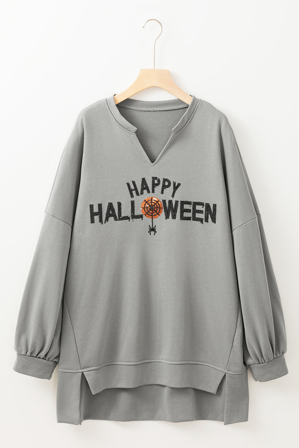 Sequin Happy Halloween Long Sleeve Top  DAME BOHEME