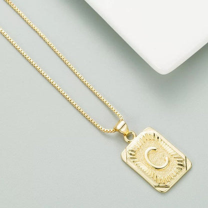 Classy Pendant Talia Initial Gold Letter Necklace Dani & Em