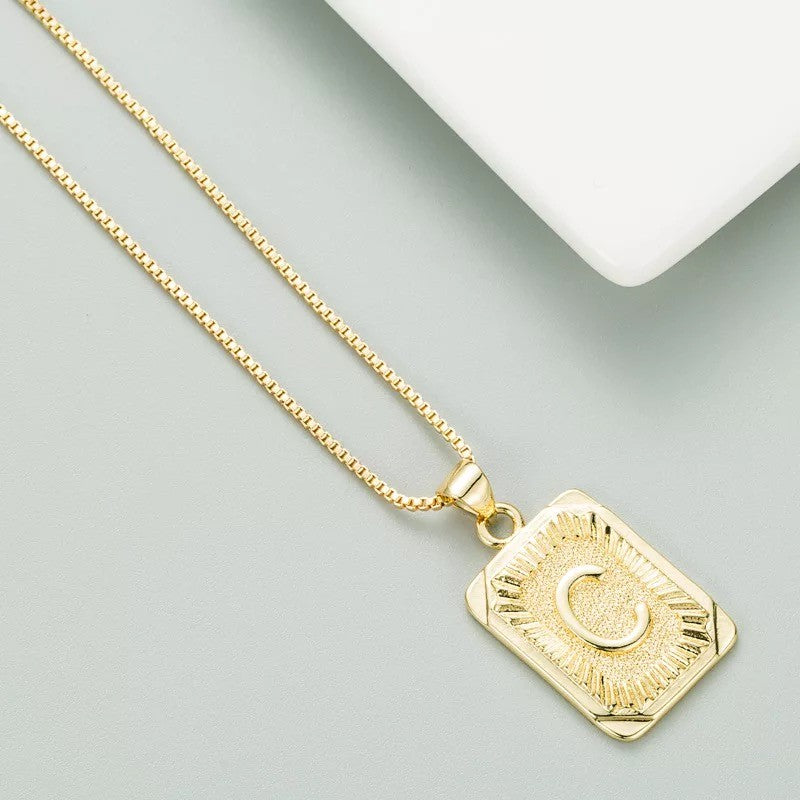 Classy Pendant Talia Initial Gold Letter Necklace Dani & Em