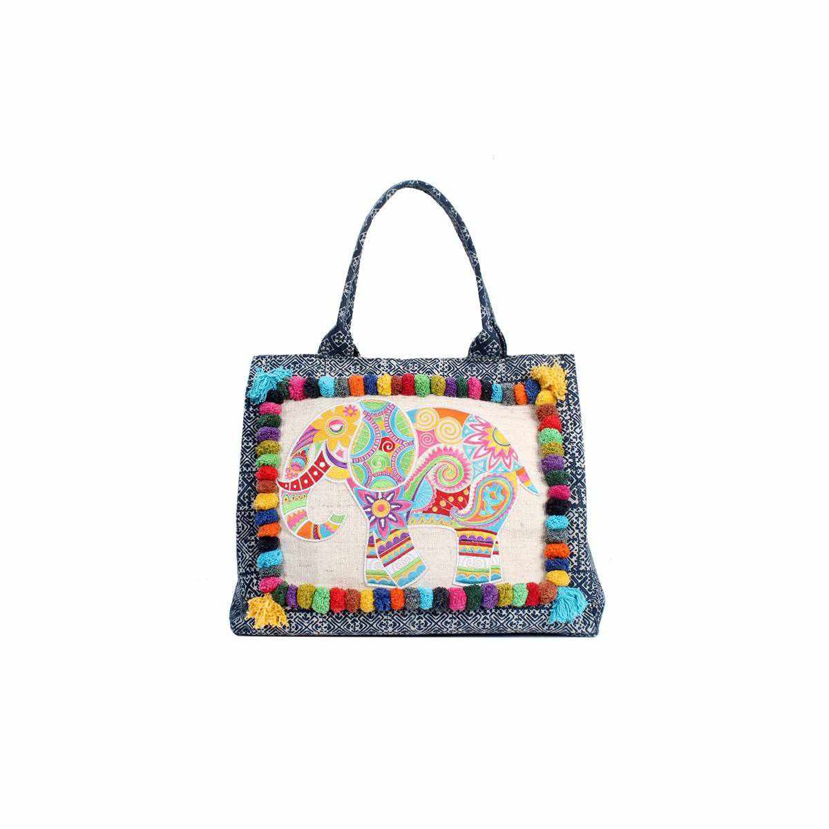 Oasis Batik Elephant Tote Bag - Thailand  DAME BOHEME