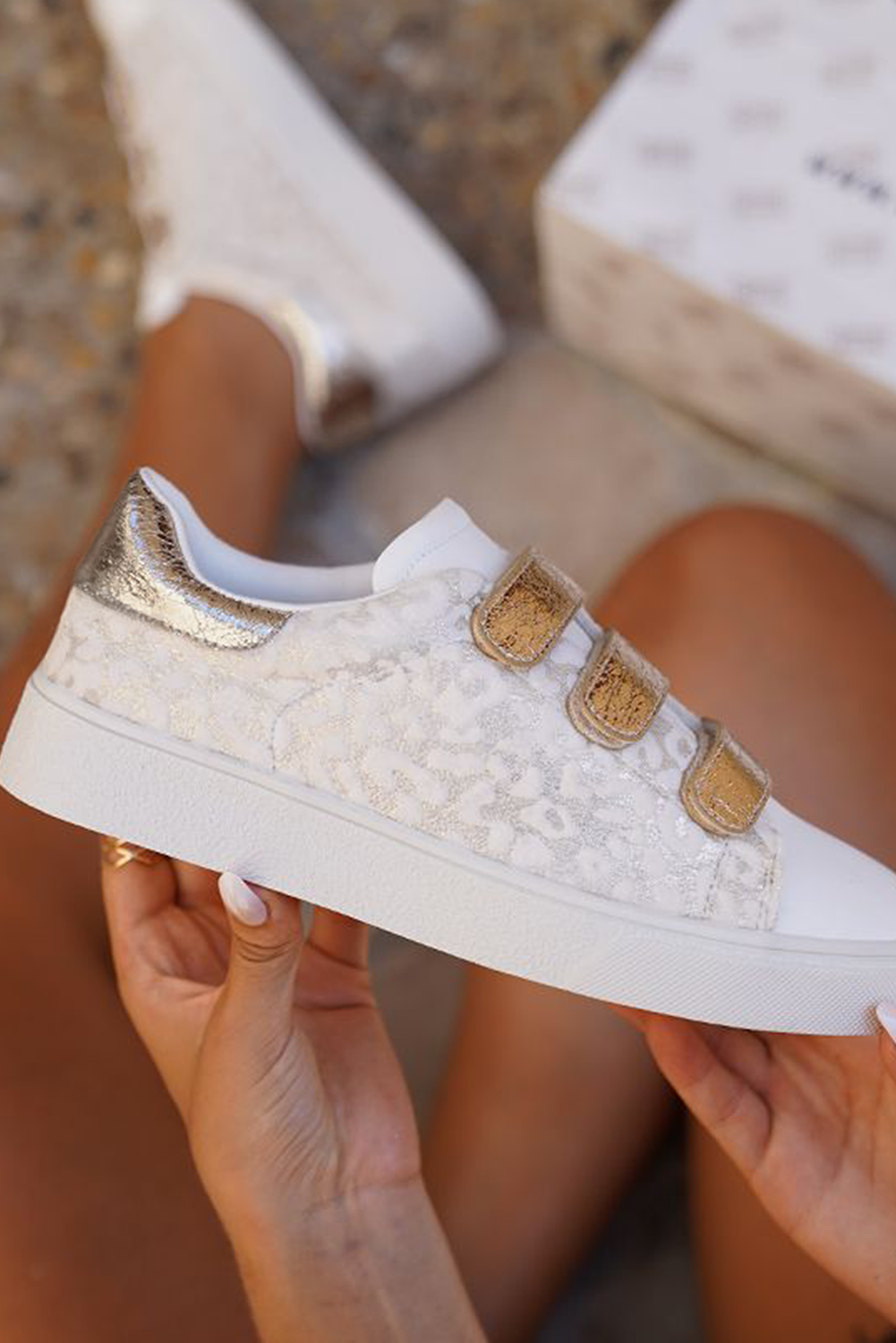 Esther Straps Pu Leather Sneakers  DAME BOHEME