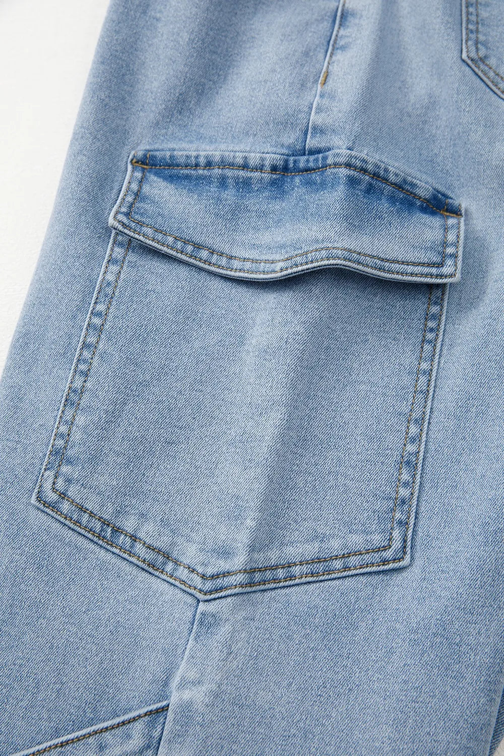 Light Wash Bowknot Ties Cargo Jeans Simply Love