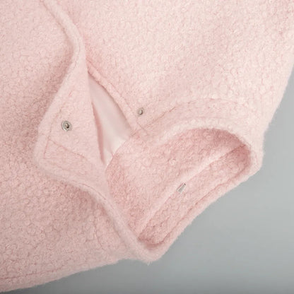 Double Take Plush Mock Neck Snap Down Jacket with Pockets  DAME BOHEME