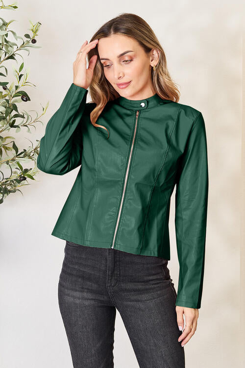 Women Classic Neck Zip-Up Jacket For Everyday Wear  DAME BOHEME