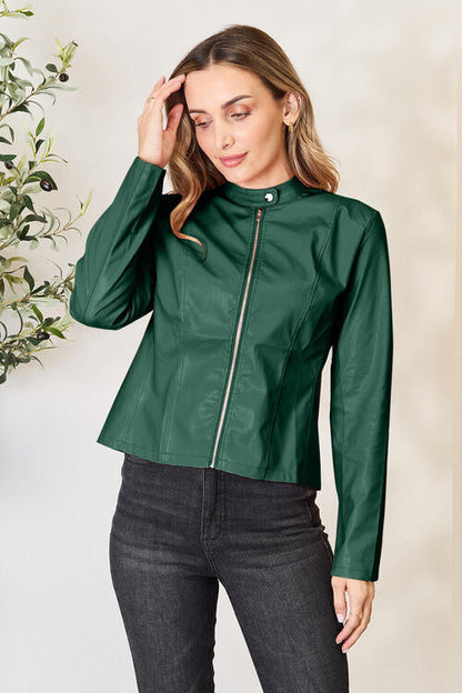 Women Classic Neck Zip-Up Jacket For Everyday Wear  DAME BOHEME