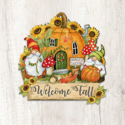 Outdoor Garden Stake Fall Decoration - Front Yard Gnome Welcome Sign - Backyard Decor - Cornucopia Garden Decor - Harvest Handmade Gift - Autumn Front Yard Decor by Susan Winget - 8471209M-SW  DAME BOHEME