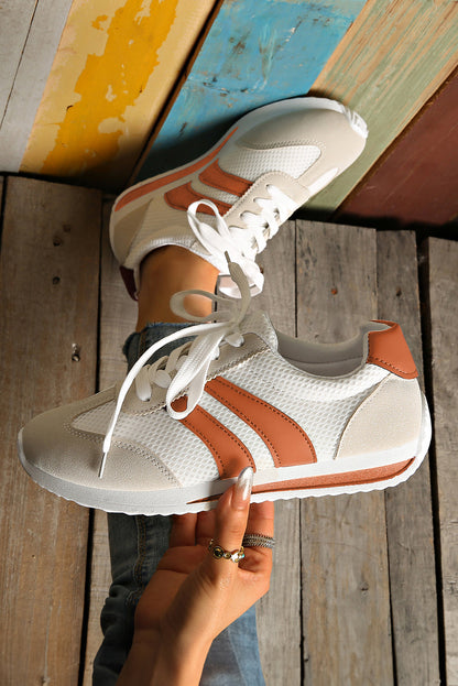 Blackish Green Patchwork Breathable Lace Up Sneakers  DAME BOHEME