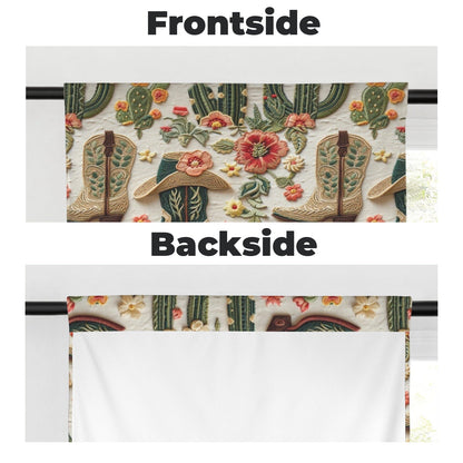 Cactus and Boots Curtains 28"x40" Made in America  DAME BOHEME