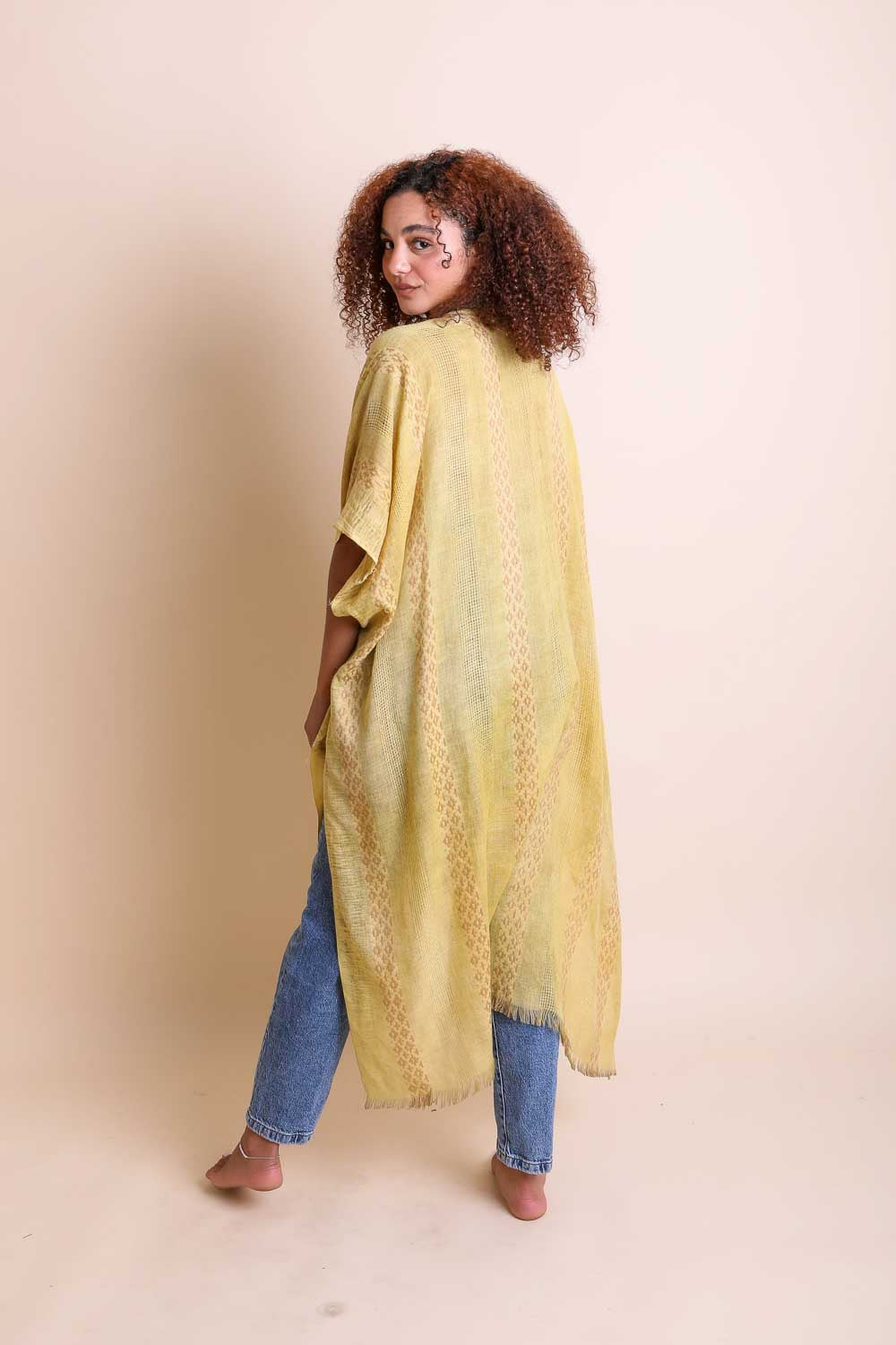 Woven Long Line Tribal Kimono Leto Accessories
