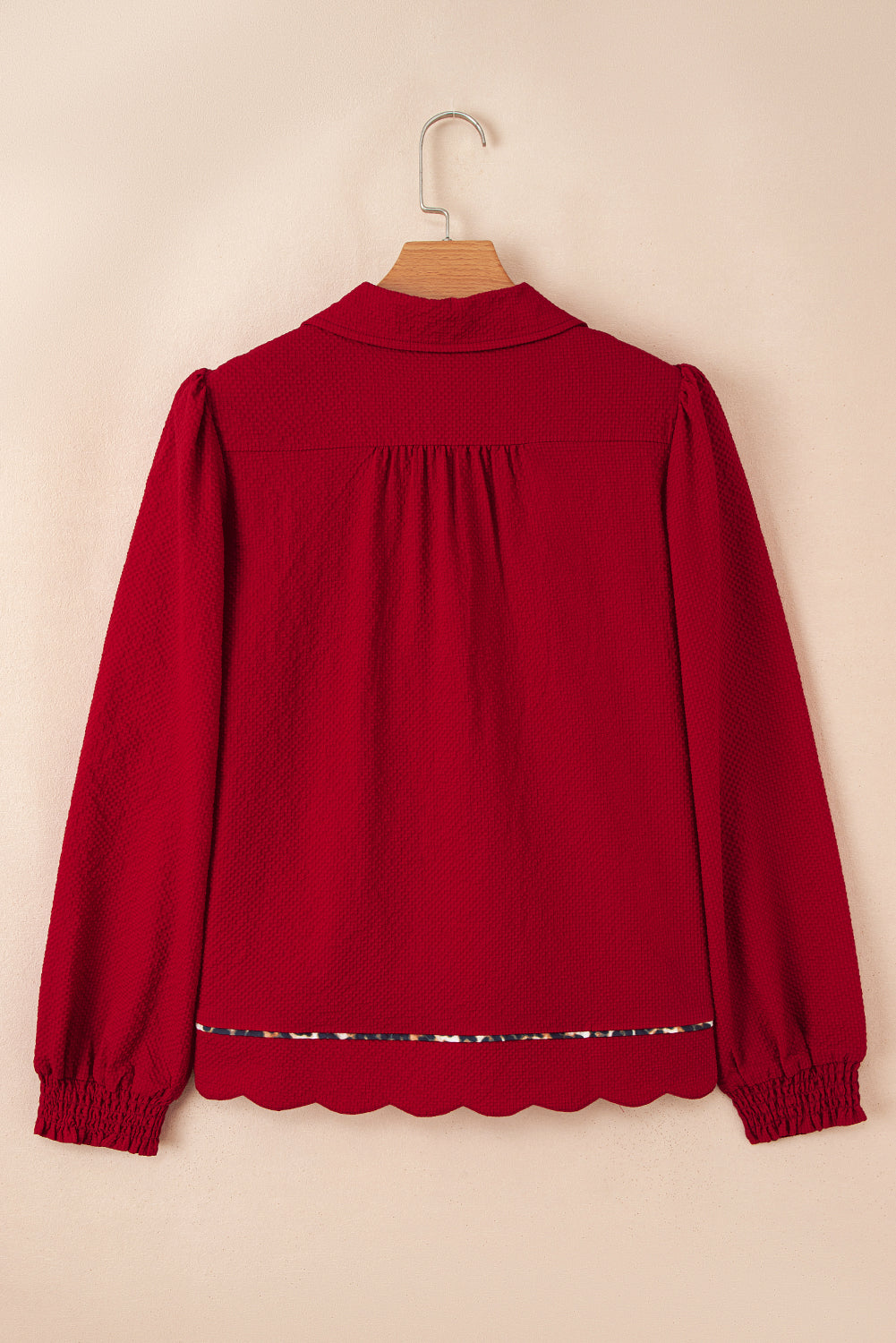 Alma Contrasted Trim Textured Blouse  DAME BOHEME