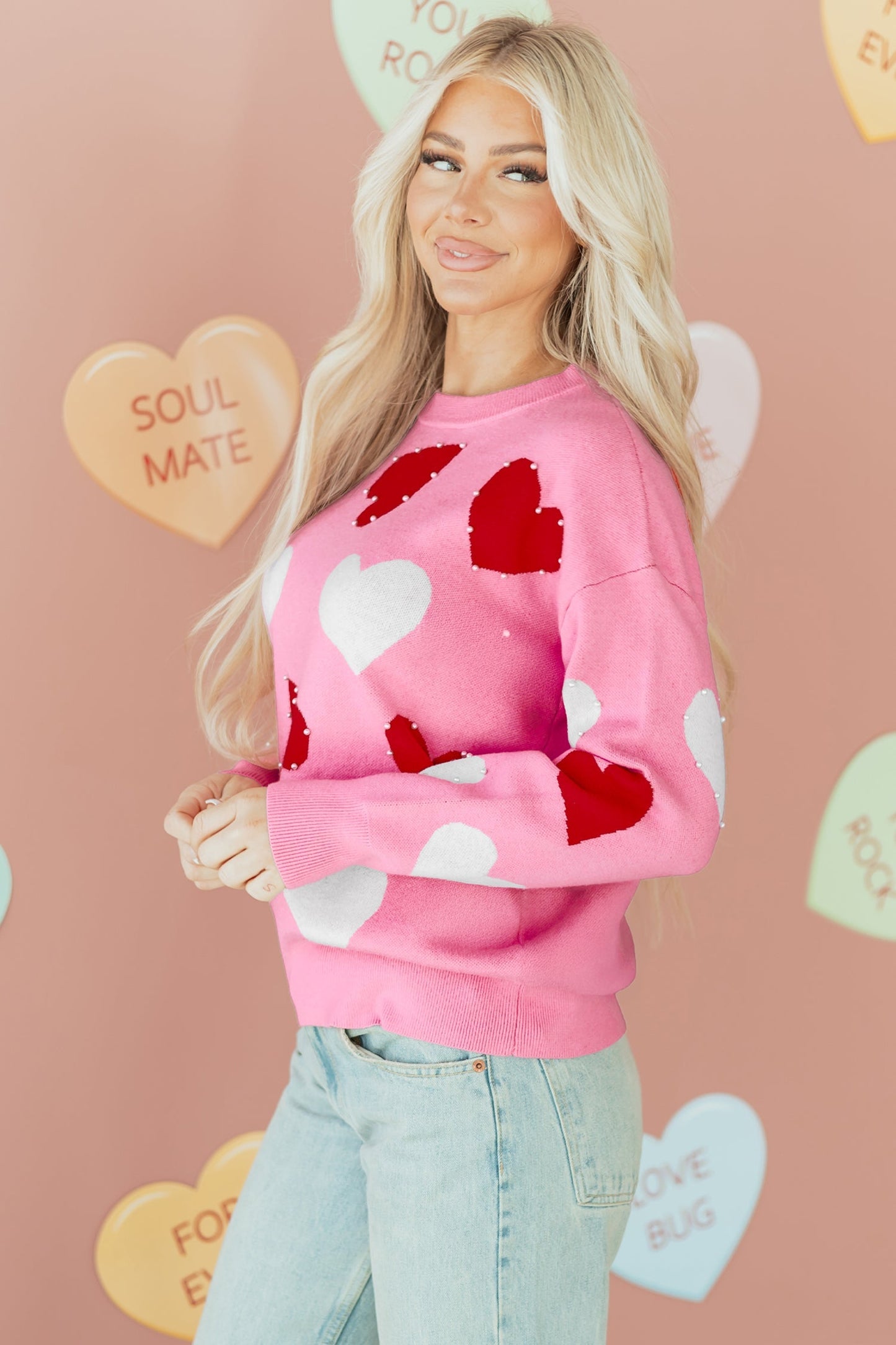 Aliyah Pattern Valentines Day Sweater  DAME BOHEME