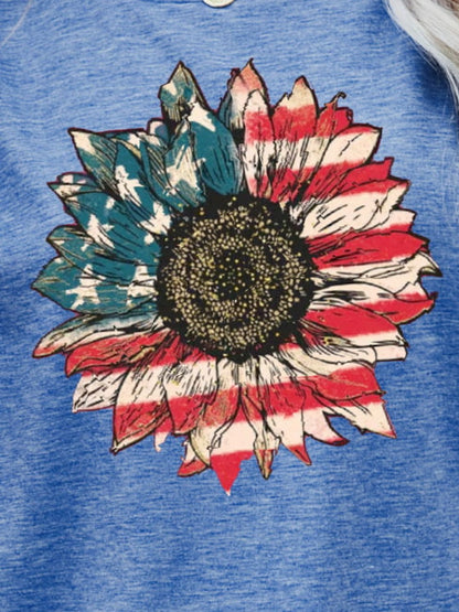 US Flag Flower Graphic Tee  DAME BOHEME