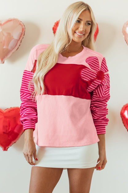 Emi Striped Sleeve Textured Top  DAME BOHEME