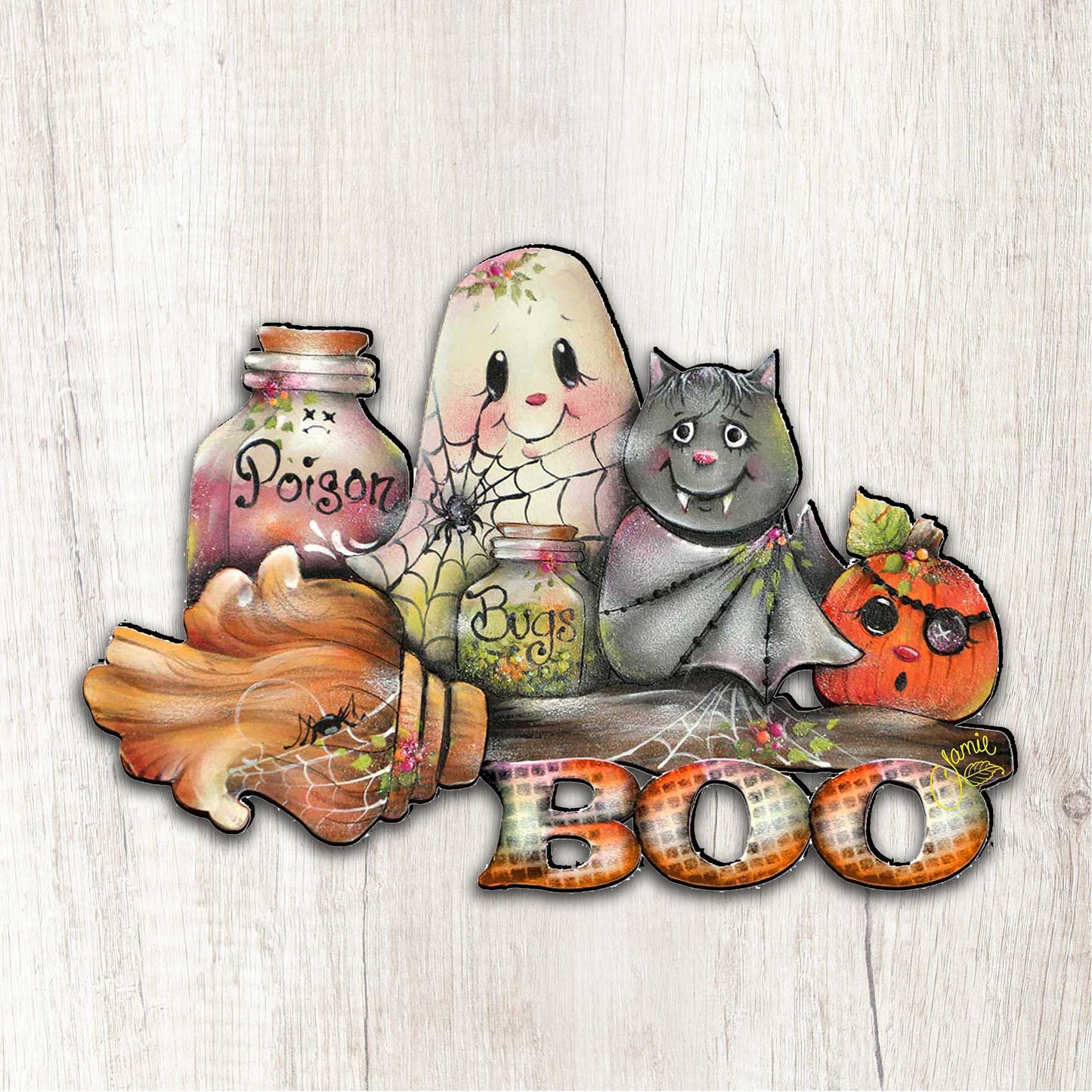 Brunhilda's Broom! Halloween Door Decor by Jamie Mills-Price - Thanksgiving Halloween Decor - 8457411H  DAME BOHEME