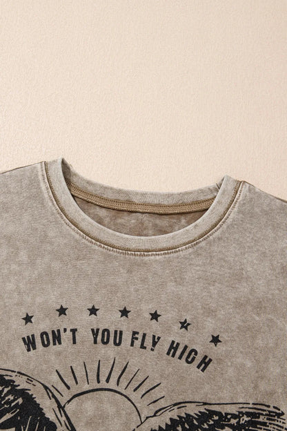AMERICA FREE BIRD Vintage Graphic Mineral Washed Tee Simply Love