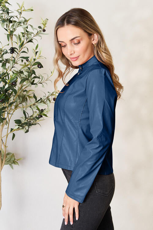 Women Classic Neck Zip-Up Jacket For Everyday Wear  DAME BOHEME
